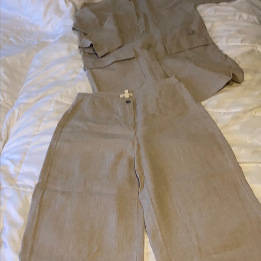 Eileen Fisher linen pants suit size 8 EUC